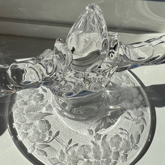 Vintage Glass New Martinsville Double Arm Candlestick Holder Meadow Wreath - Picture 12 of 16